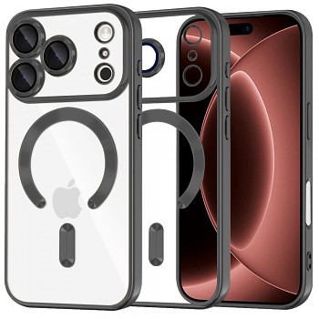 Techsuit kryt Luxury Crystal MagSafe pro iPhone 18 Pro Max / iPhone 17 Pro Max, černý