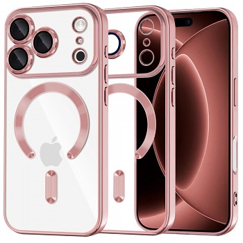 Techsuit kryt Luxury Crystal MagSafe pro iPhone 18 Pro Max / iPhone 17 Pro Max, růžový