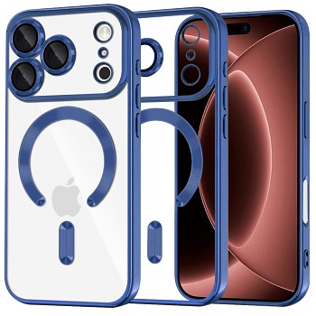 Techsuit kryt Luxury Crystal MagSafe pro iPhone 18 Pro Max / iPhone 17 Pro Max, tmavě modrý