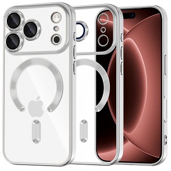 Techsuit kryt Luxury Crystal MagSafe pro iPhone 18 Pro Max / iPhone 17 Pro Max, stříbrný
