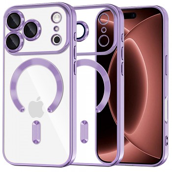 Techsuit kryt Luxury Crystal MagSafe pro iPhone 18 Pro Max / iPhone 17 Pro Max, světle fialový
