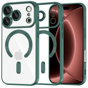 Techsuit kryt Luxury Crystal MagSafe pro iPhone 18 Pro Max / iPhone 17 Pro Max, tmavě zelený