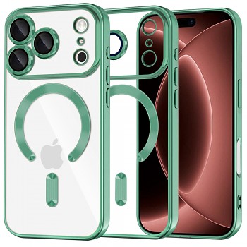 Techsuit kryt Luxury Crystal MagSafe pro iPhone 18 Pro Max / iPhone 17 Pro Max, světle zelený