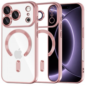 Techsuit kryt Luxury Crystal MagSafe pro iPhone 18 Pro / iPhone 17 Pro, růžový