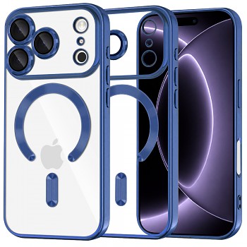 Techsuit kryt Luxury Crystal MagSafe pro iPhone 18 Pro / iPhone 17 Pro, tmavě modrý