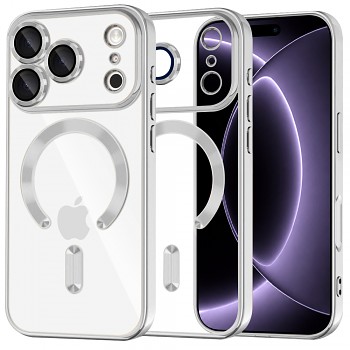 Techsuit kryt Luxury Crystal MagSafe pro iPhone 18 Pro / iPhone 17 Pro, stříbrný