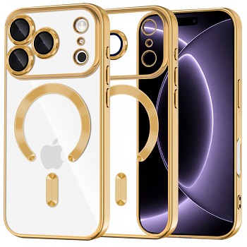 Techsuit kryt Luxury Crystal MagSafe pro iPhone 18 Pro / iPhone 17 Pro, zlatý