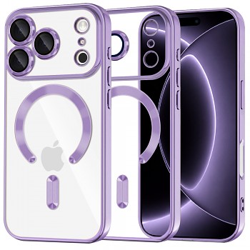 Techsuit kryt Luxury Crystal MagSafe pro iPhone 18 Pro / iPhone 17 Pro, světle fialový