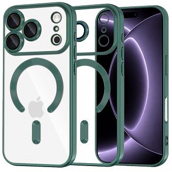 Techsuit kryt Luxury Crystal MagSafe pro iPhone 18 Pro / iPhone 17 Pro, tmavě zelený