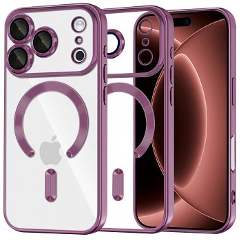 Techsuit kryt Luxury Crystal MagSafe pro iPhone 18 Pro Max / iPhone 17 Pro Max, tmavě třešňový