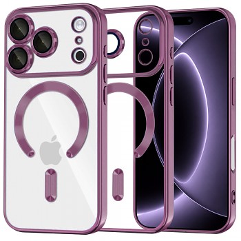 Techsuit kryt Luxury Crystal MagSafe pro iPhone 18 Pro / iPhone 17 Pro, tmavě třešňový