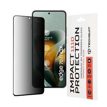 Techsuit ochranné sklo 111D Full Glue s privátním filtrem pro Motorola Edge 70 Max, černé
