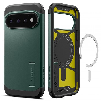 Spigen kryt Tough Armor MagSafe pro Google Pixel 11 Pro, tmavě zelený