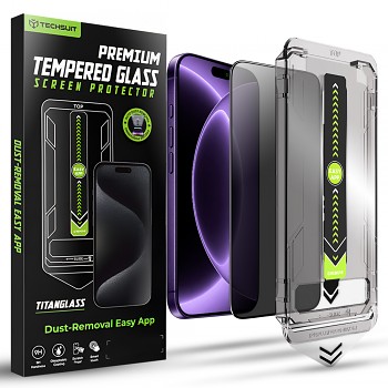 Techsuit ochranné sklo TitanGlass FullCover pro iPhone 18 Pro s privátním filtrem