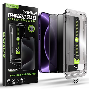 Techsuit ochranné sklo TitanGlass FullCover (2 ks) pro iPhone 18 Pro s privátním filtrem