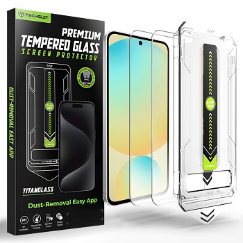 Techsuit ochranné sklo TitanGlass CrystalHD kompatibilní s odemykáním otiskem prstu (2 ks) pro Samsung Galaxy S24 FE / A56 5G, transparentní