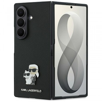 Karl Lagerfeld kryt Saffiano Karl&Choupette Metal Pin pro Samsung Galaxy Z Fold8 Ultra, černý