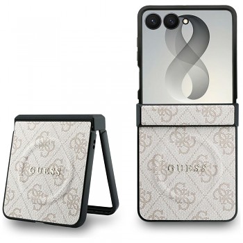 Guess kožený kryt 4G Leather Classic MagSafe pro Samsung Galaxy Z Flip8, růžový