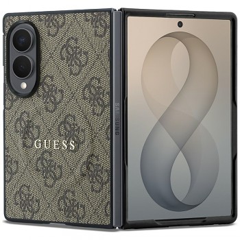 Guess kožený kryt 4G Leather Classic MagSafe pro Samsung Galaxy Z Fold8, hnědý