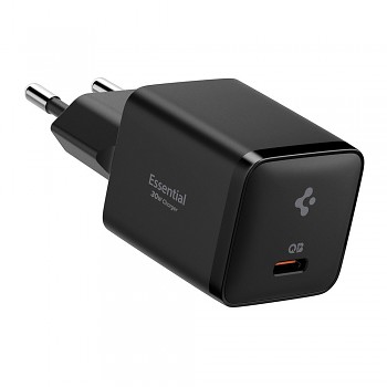 Spigen síťová nabíječka Essential EE301EU s konektorem USB-C, rychlým nabíjením Quantum Boost a výkonem 30 W, černá