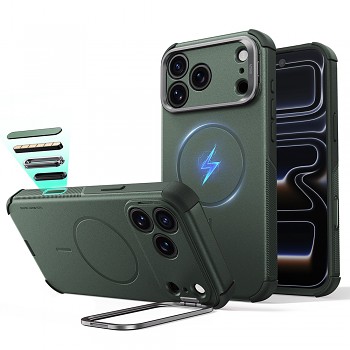 ESR kryt Cyber Armor se stojánkem pro iPhone 18 Pro / iPhone 17 Pro, olivově zelený