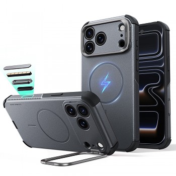 ESR kryt Cyber Armor se stojánkem pro iPhone 18 Pro / iPhone 17 Pro, tmavě šedý