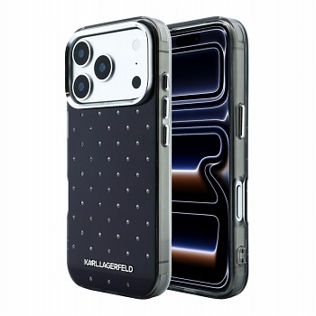 Karl Lagerfeld zadní kryt IML Rhinestones Allover MagSafe pro iPhone 18 Pro Max, černý