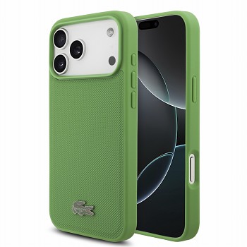 Lacoste zadní kryt z PVC Iconic Petit Pique Metal Logo MagSafe pro iPhone 18 Pro Max, estragonově zelený