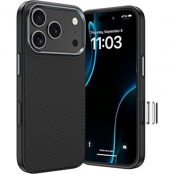 Benks kryt Magnetic Armor Pro Kevlar s kovovým rámem pro iPhone 18 Pro / 17 Pro, černý
