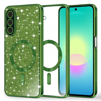 Techsuit kryt Luxury Glitter MagSafe pro Samsung Galaxy A27 5G tmavě zelený
