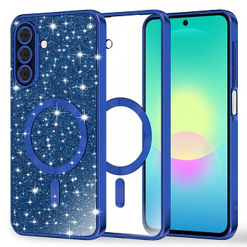 Techsuit kryt Luxury Glitter MagSafe pro Samsung Galaxy A27 5G tmavě modrý