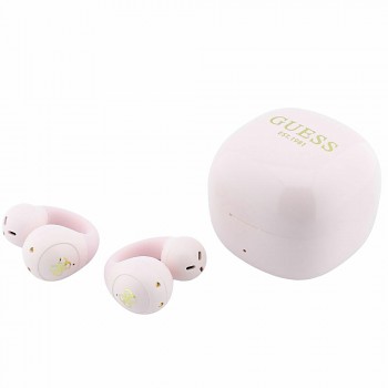 Guess bezdrátová sluchátka Mini Classic s otevřenou konstrukcí Bluetooth TWS a sportovním designem růžová