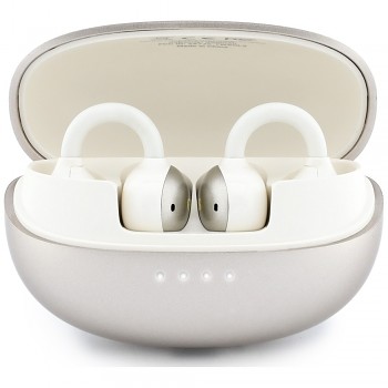 Guess bezdrátová otevřená sluchátka OWS Classic s metalickým povrchem a pokovenými prvky Bluetooth 5.4 a baterií 300 mAh zlatá