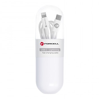 Kabel USB-C na Lightning Forcell F-Energy PD 27W Tube 1 m C291 bílý