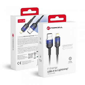Kabel USB-A na Lightning Forcell F-Energy 2.4A 12W Gradient 1 m C353 černý