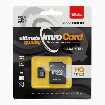 IMRO paměťová karta microSD 8GB s adaptérem SD