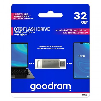 Flash disk GOODRAM OTG USB-A + USB-C ODA3 32 GB USB 3.2