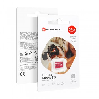 FORCELL F-DATA paměťová karta 64GB UHS-I U3 class 10