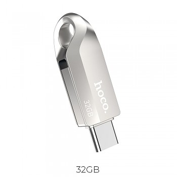 Flash disk Hoco UD8 USB 3.0 USB-A + USB-C 32 GB niklový