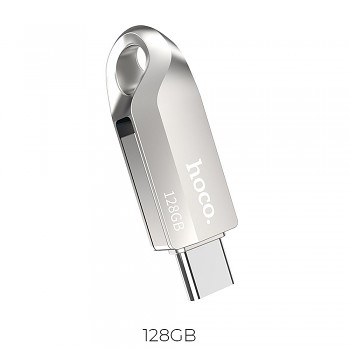 Flash disk Hoco UD8 USB 3.0 USB-A + USB-C 128 GB niklový