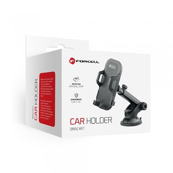 Držák telefonu do auta Forcell F-Grip Carbon Bracket montážní rameno čelní sklo/ palubní desku černý
