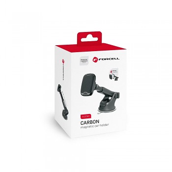 Magnetický držák telefonu do auta Forcell F-Grip Carbon H-CT327 čelní sklo/ palubní desku černý
