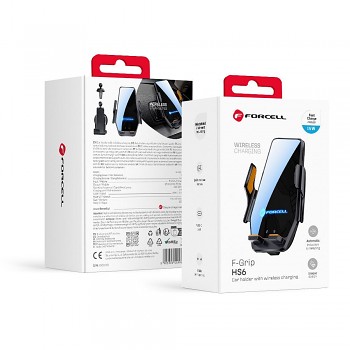 Bezdrátový car držák telefonu Forcell F-Grip HS6 15W čelní sklo/ větrací mřížku černý