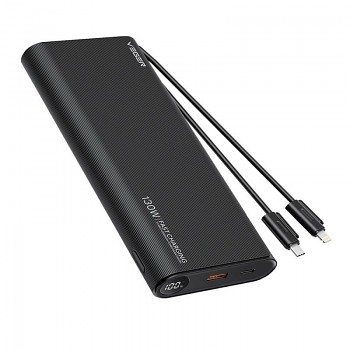 Powerbank Veger TCE130 (W2503) PD 130W 25000 mAh s built-in USB-C cables/ Lightning černá