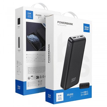 Powerbank Blue Star W2015 2.1A 20000 mAh černá