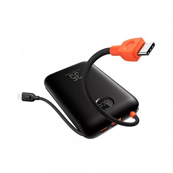 Powerbank Veger K2 (W2068) PD QC3.0 35W 20000 mAh s built-in USB-C cables/ Lightning černá