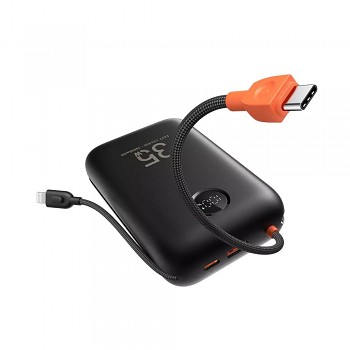 Powerbank Veger K3 (W3018) PD QC3.0 35W 30000 mAh s built-in USB-C cables/ Lightning černá