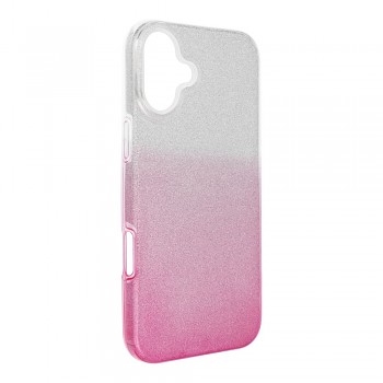 Kryt pro iPhone 16 PLUS Shining průhledný růžový