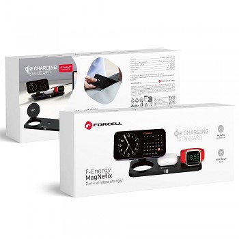 Bezdrátový charge Forcell F-Energy 3in1 MagNetix USB-C Qi2 20.5W kompatibilní s MagSafe černá 0INT