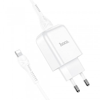 Síťová nabíječka Hoco USB-A 2A 10W + kabel USB-A na Lightning N2 bílá